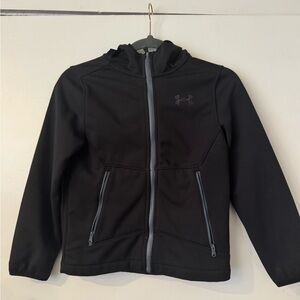 Under Armour Kids Black Hooded Full-Zip Jacket
